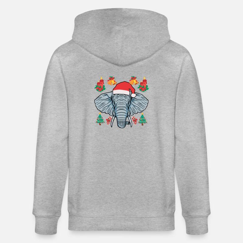 Drôle d’éléphant de Noël - Veste à capuche bio CULTIVATOR Stanley/Stella Unisexe - gris chiné
