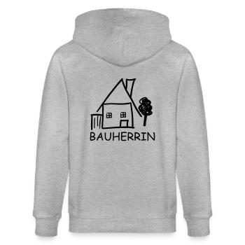 bauherrin - Stanley/Stella Unisex Bio-Kapuzenjacke CULTIVATOR  - Grau meliert - Hinten - Luana (180cm)