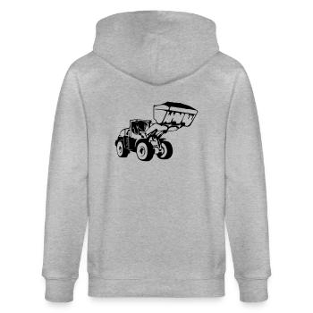 Radlader, Wheel Loader (1 color) - Stanley/Stella Unisex Bio-Kapuzenjacke CULTIVATOR  - Grau meliert - Hinten - Luana (180cm)
