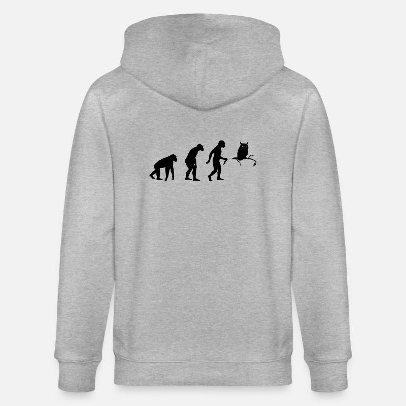 Owl Evolution - Stanley/Stella Unisex Bio-Kapuzenjacke CULTIVATOR  - Grau meliert