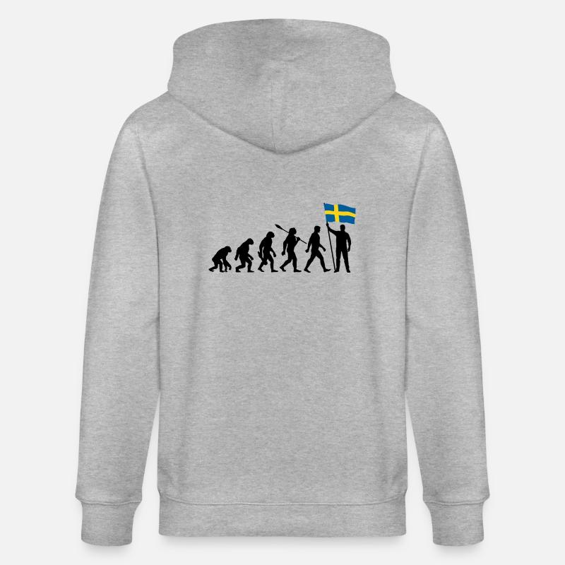 Suède - Evolution - Drapeau - Nation - Veste à capuche bio CULTIVATOR Stanley/Stella Unisexe - gris chiné