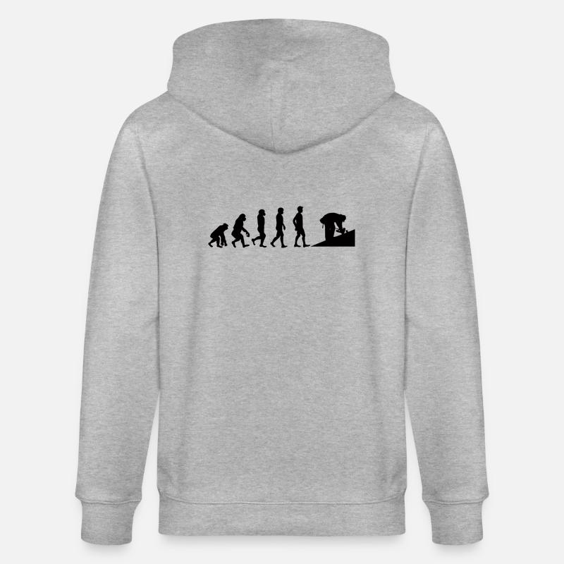 Dachdecker: Evolution of Roofer´s - Stanley/Stella Unisex Bio-Kapuzenjacke CULTIVATOR  - Grau meliert