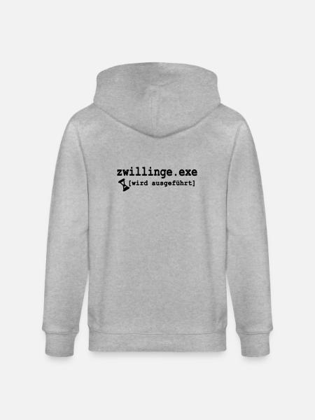 zwillinge exe - Stanley/Stella Unisex Bio-Kapuzenjacke CULTIVATOR - Grau meliert