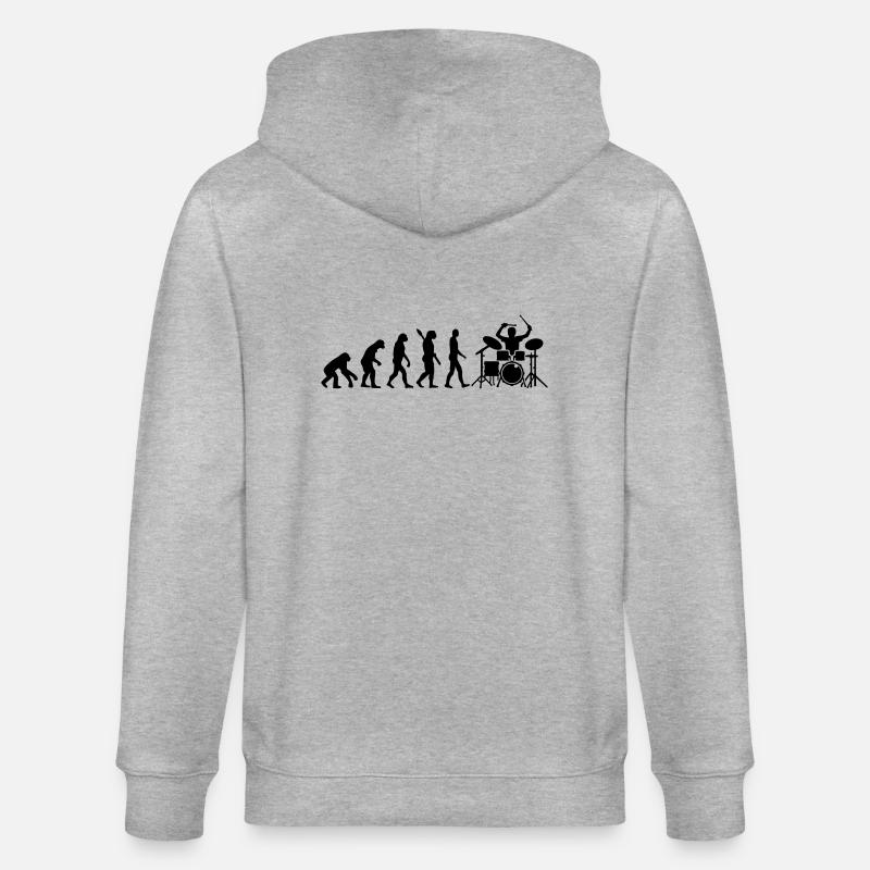 Evolution Drums - Stanley/Stella CULTIVATOR  Unisex Organic Hooded Jacket - heather grey