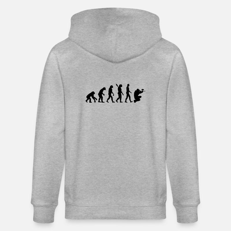 Paintball evolution - Stanley/Stella CULTIVATOR  Unisex Organic Hooded Jacket - heather grey