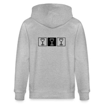 3 Weingläser - Stanley/Stella Unisex Bio-Kapuzenjacke CULTIVATOR  - Grau meliert - Hinten - Luana (180cm)