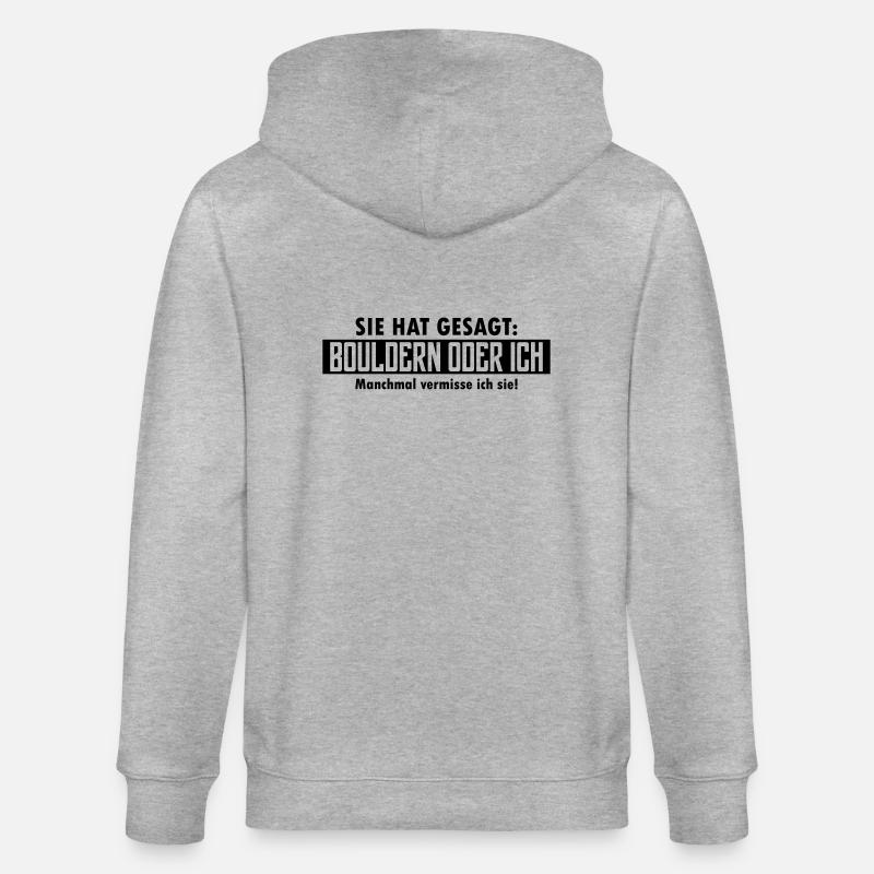 bouldern oder ich - Stanley/Stella Unisex Bio-Kapuzenjacke CULTIVATOR  - Grau meliert