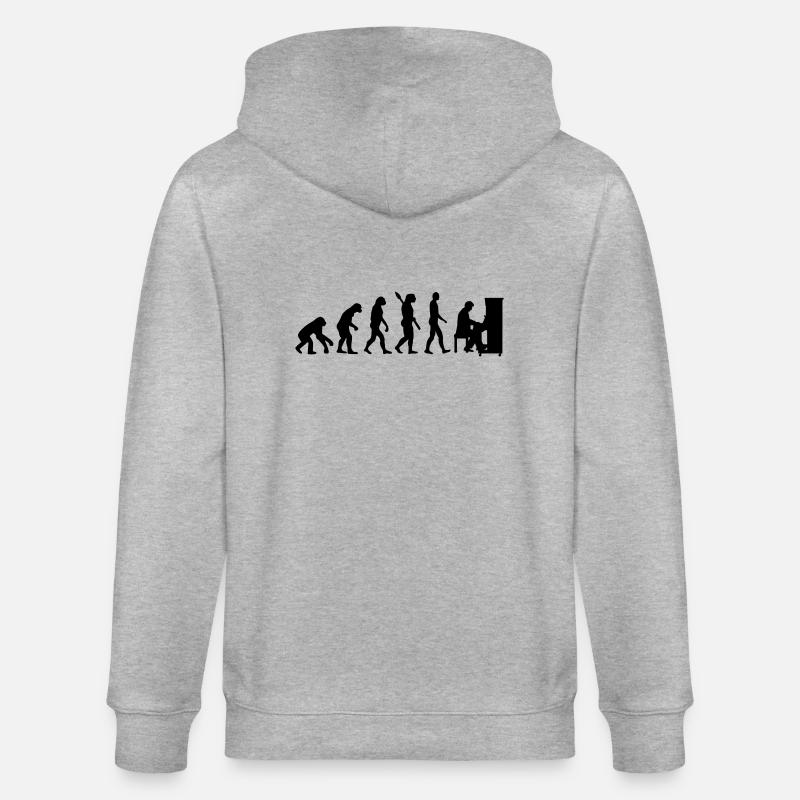 Evolution Piano - Stanley/Stella CULTIVATOR  Unisex Organic Hooded Jacket - heather grey