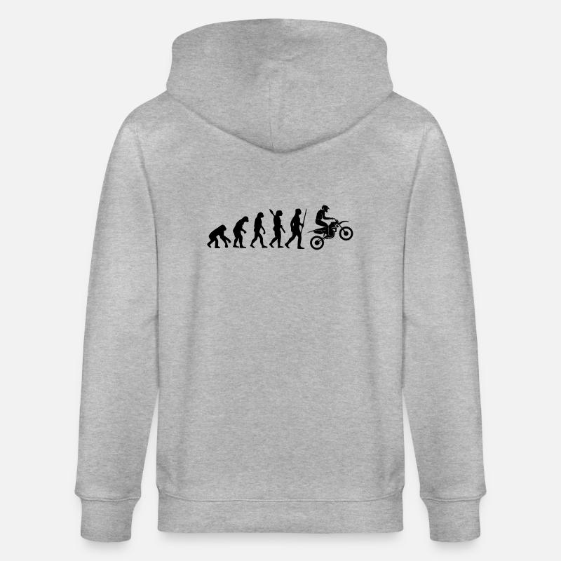 MOTORCYCLE EVOLUTION - Stanley/Stella CULTIVATOR  Unisex Organic Hooded Jacket - heather grey