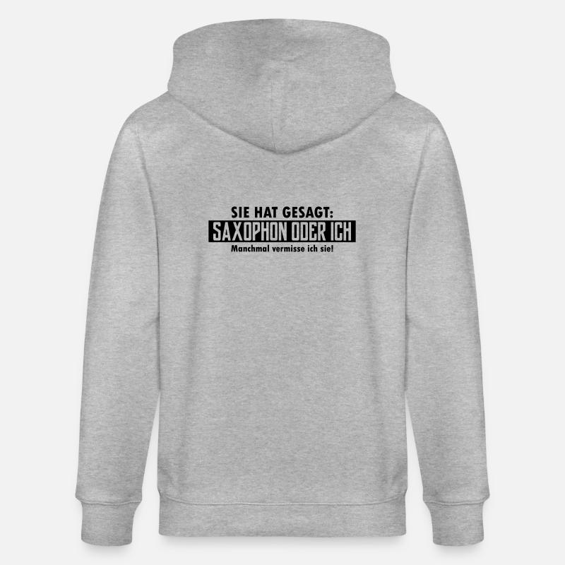 saxophon oder ich - Stanley/Stella Unisex Bio-Kapuzenjacke CULTIVATOR  - Grau meliert