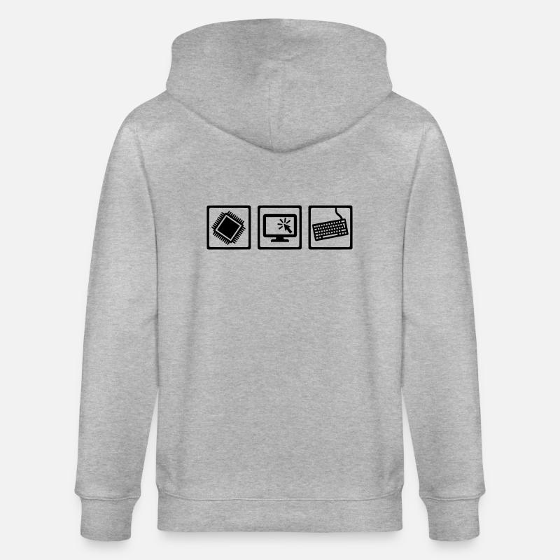 Programmeur - Veste à capuche bio CULTIVATOR Stanley/Stella Unisexe - gris chiné