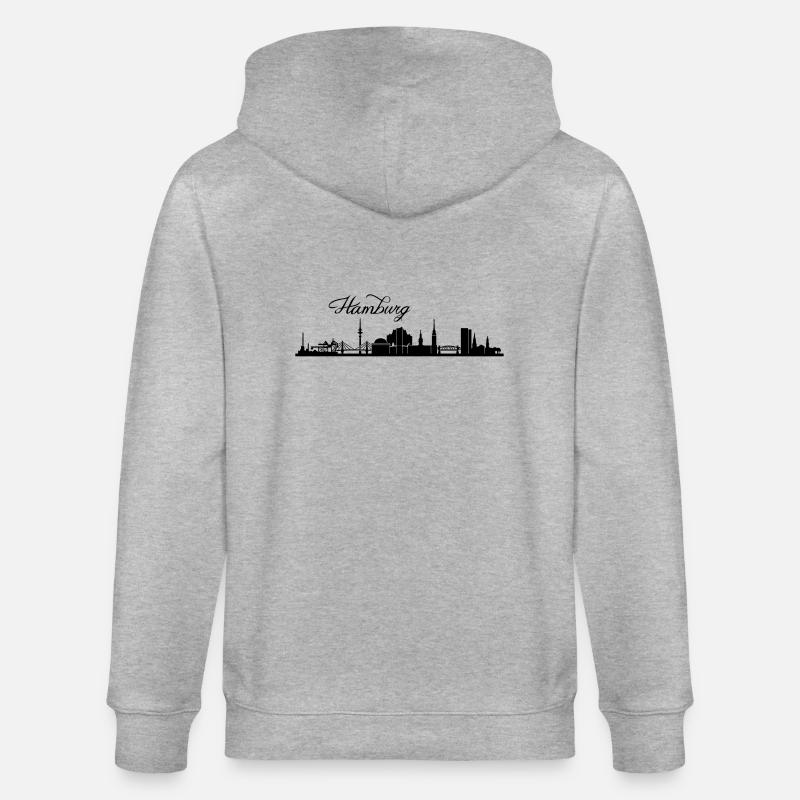 Hamburger Skyline - Stanley/Stella Unisex Bio-Kapuzenjacke CULTIVATOR  - Grau meliert