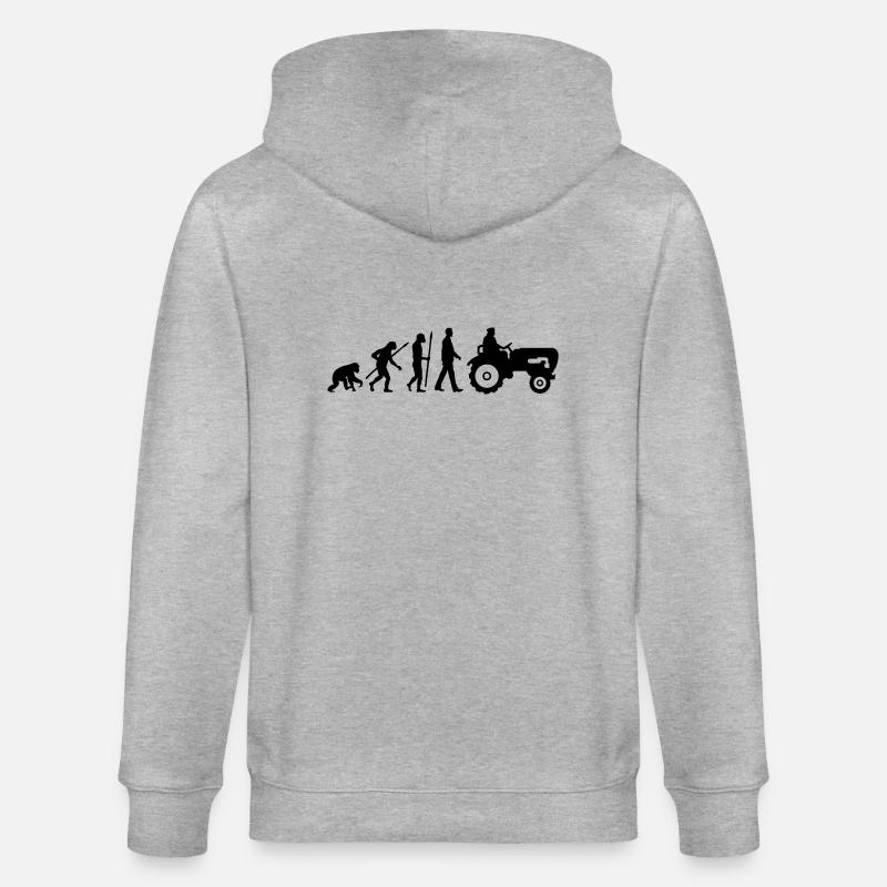 evolution_bauer_mit_traktor_032013_a_1c - Stanley/Stella CULTIVATOR  Unisex Organic Hooded Jacket - heather grey