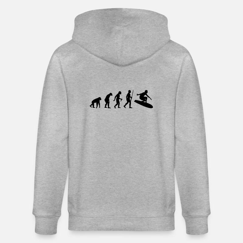 Évolution des surfeurs - Veste à capuche bio CULTIVATOR Stanley/Stella Unisexe - gris chiné