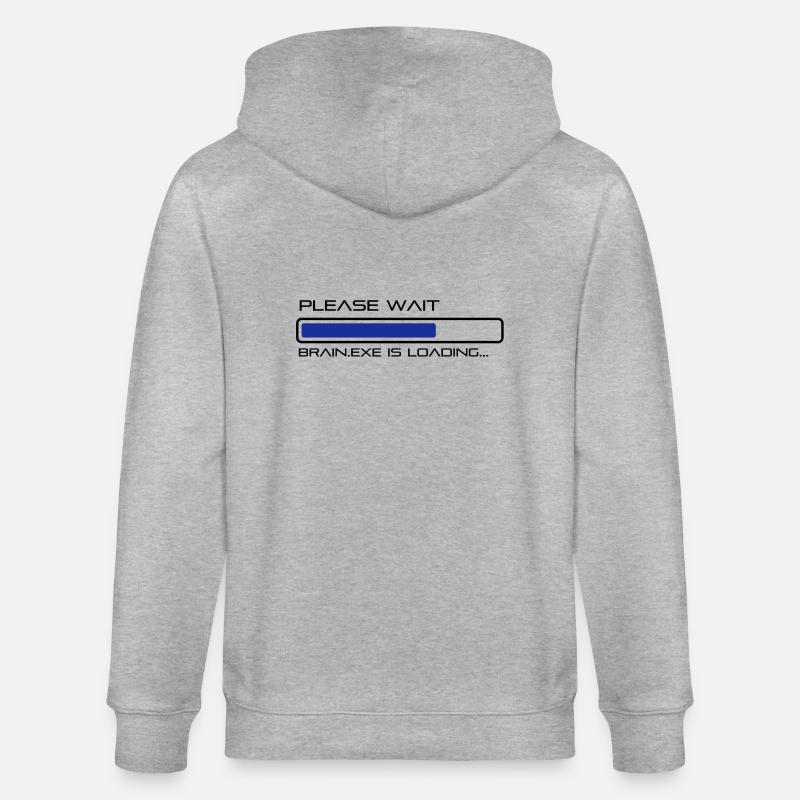 spruch_brain_exe_2 - Veste à capuche bio CULTIVATOR Stanley/Stella Unisexe - gris chiné