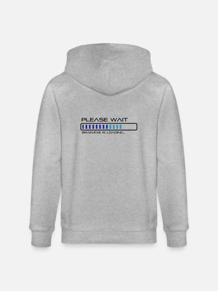 spruch_brain_exe_2 - Stanley/Stella Unisex Bio-Kapuzenjacke CULTIVATOR - Grau meliert