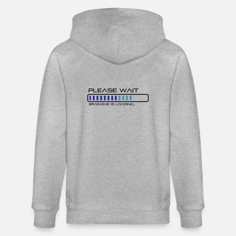 spruch_brain_exe_2 - Stanley/Stella Unisex Bio-Kapuzenjacke CULTIVATOR - Grau meliert