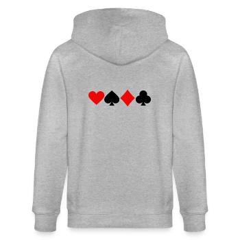 Kartendeck - Stanley/Stella Unisex Bio-Kapuzenjacke CULTIVATOR  - Grau meliert - Hinten - Luana (180cm)