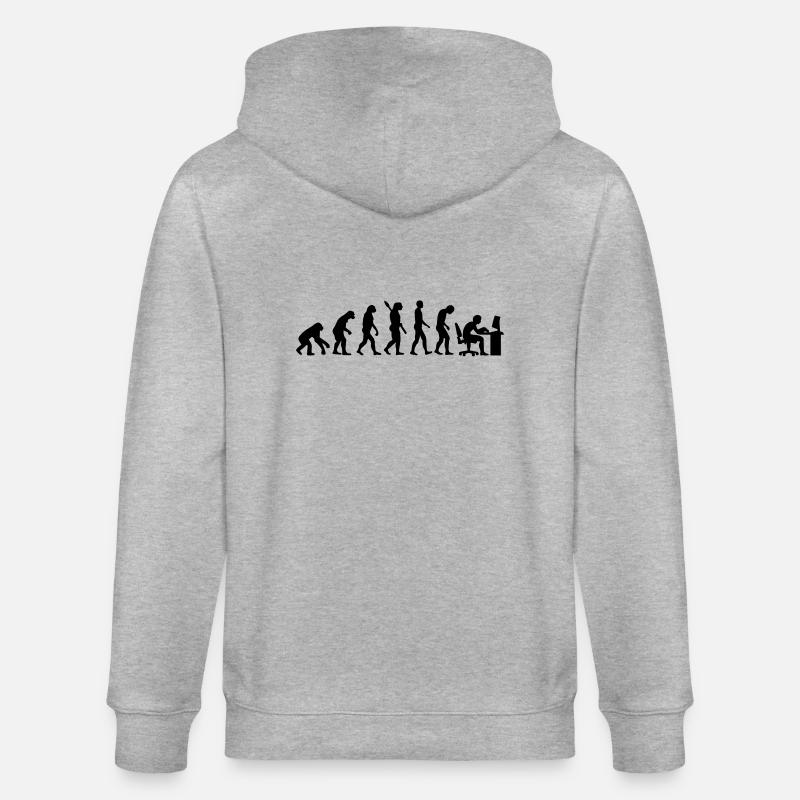 Evolution computer - Stanley/Stella CULTIVATOR  Unisex Organic Hooded Jacket - heather grey