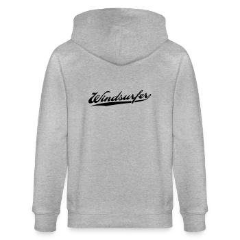 windsurfer - Stanley/Stella Unisex Bio-Kapuzenjacke CULTIVATOR  - Grau meliert - Hinten - Luana (180cm)
