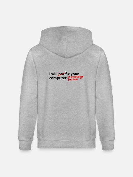 computer sex - Stanley/Stella CULTIVATOR Unisex Organic Hooded Jacket - heather grey