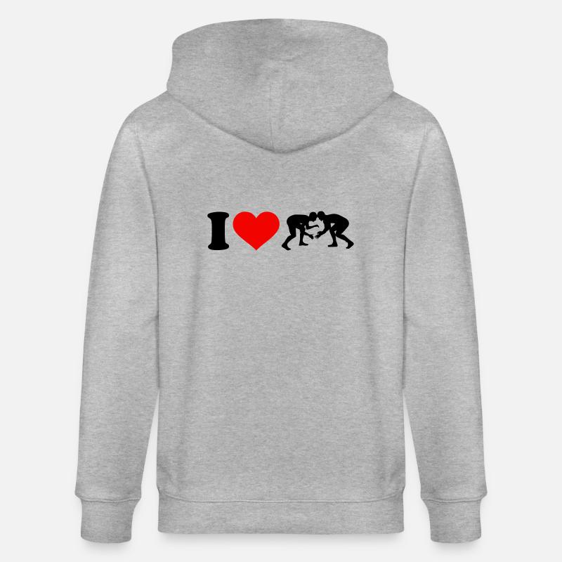I love Lutte - Veste à capuche bio CULTIVATOR Stanley/Stella Unisexe - gris chiné