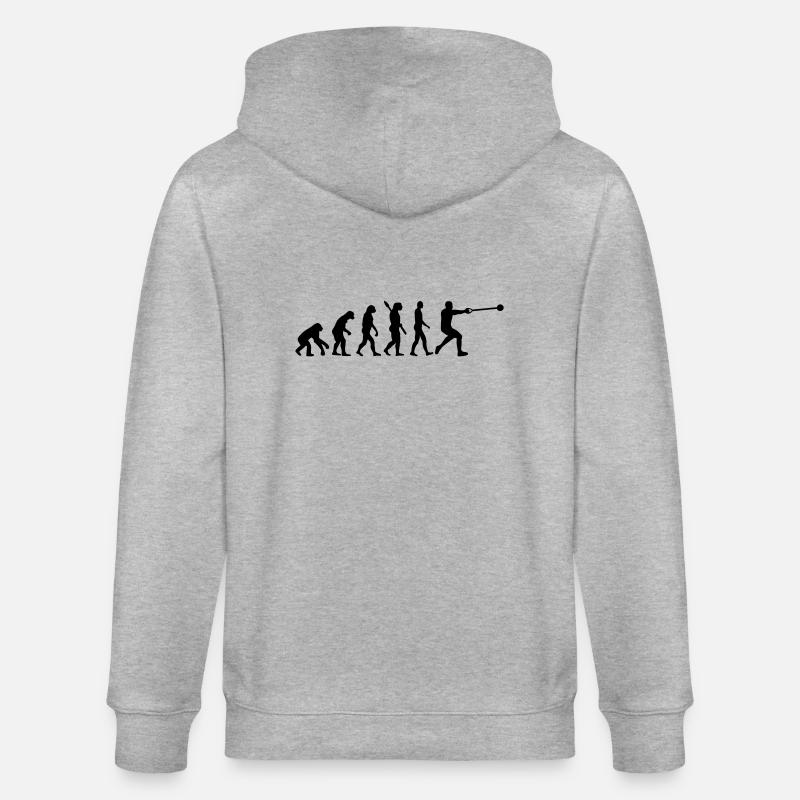 Evolution Hammer throw - Stanley/Stella CULTIVATOR  Unisex Organic Hooded Jacket - heather grey