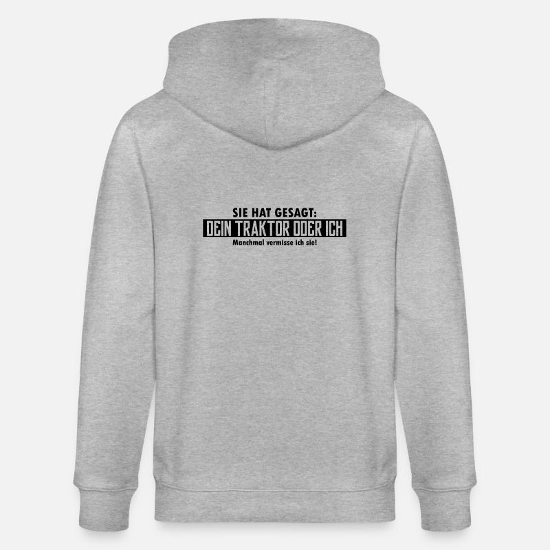 dein traktor oder ich - Stanley/Stella Unisex Bio-Kapuzenjacke CULTIVATOR  - Grau meliert