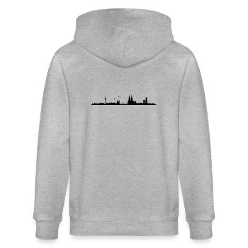 Cologne Skyline Panorama - Veste à capuche bio CULTIVATOR Stanley/Stella Unisexe - gris chiné - Dos - Luana (180cm)