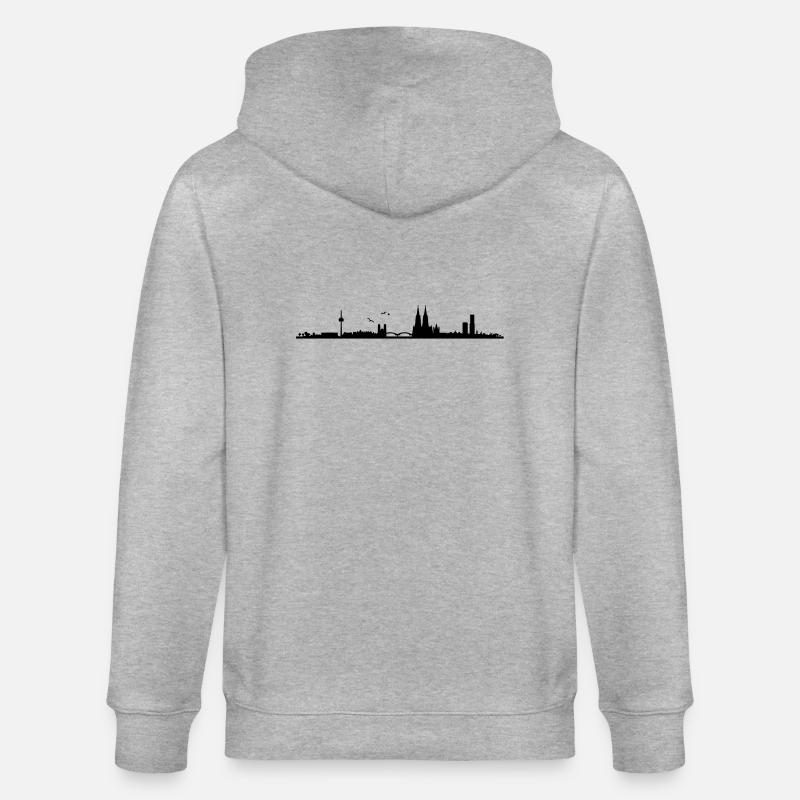 Cologne Skyline Panorama - Veste à capuche bio CULTIVATOR Stanley/Stella Unisexe - gris chiné
