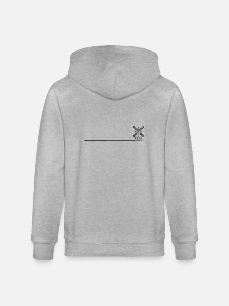 Windmill Mill Icon - Stanley/Stella CULTIVATOR Unisex Organic Hooded Jacket - heather grey