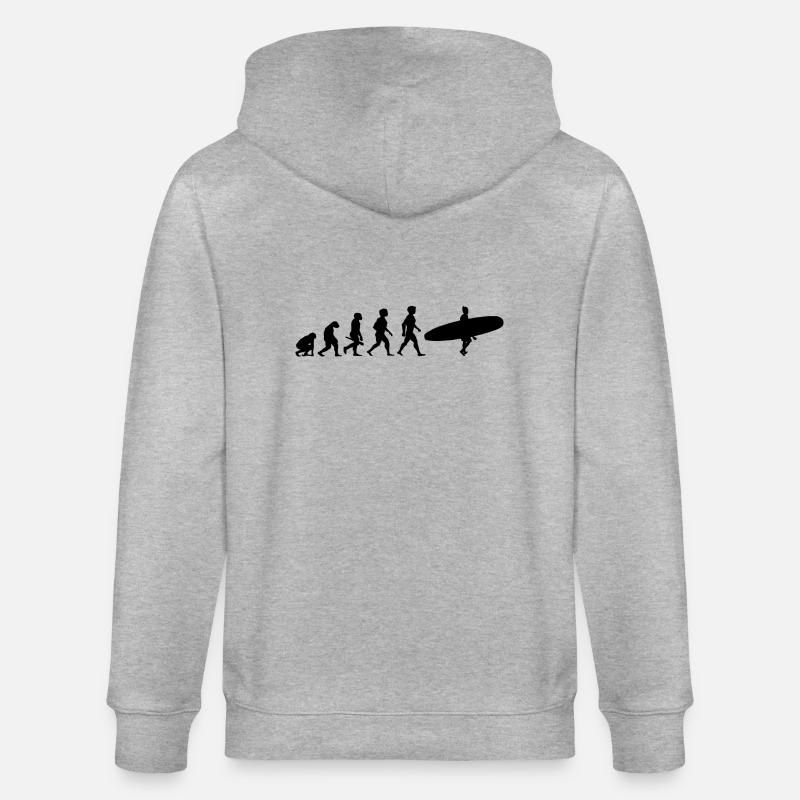 Evolution Surfing Surfers surfboard surfing - Stanley/Stella CULTIVATOR Unisex Organic Hooded Jacket - heather grey