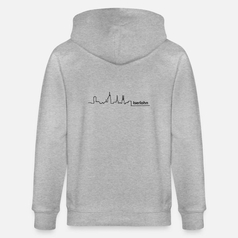 iserlohn skyline - Stanley/Stella Unisex Bio-Kapuzenjacke CULTIVATOR  - Grau meliert