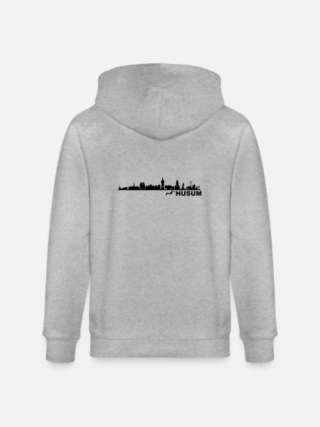 Skyline - Küste Husum - Stanley/Stella Unisex Bio-Kapuzenjacke CULTIVATOR - Grau meliert