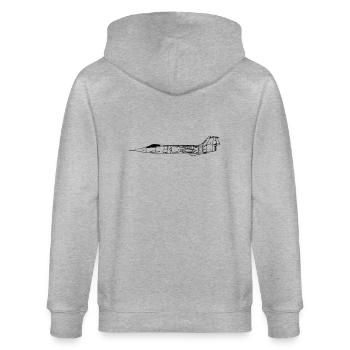f104_vec_1 de - Stanley/Stella Unisex Bio-Kapuzenjacke CULTIVATOR  - Grau meliert - Hinten - Luana (180cm)