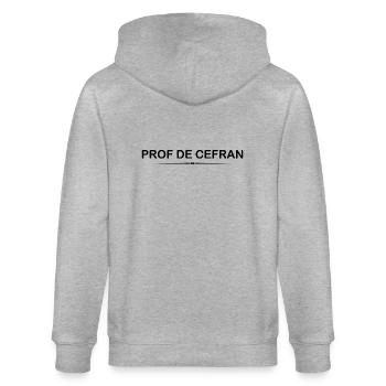 Prof. de cefran - Französischlehrer - Stanley/Stella Unisex Bio-Kapuzenjacke CULTIVATOR  - Grau meliert - Hinten - Luana (180cm)