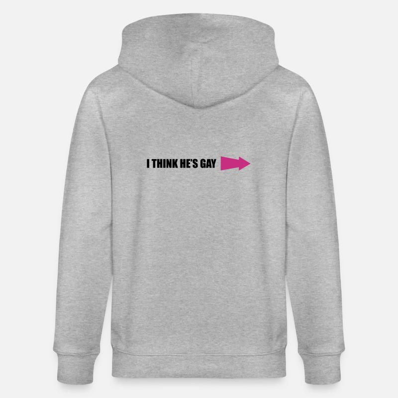 I Think He's Gay - Stanley/Stella Unisex Bio-Kapuzenjacke CULTIVATOR  - Grau meliert