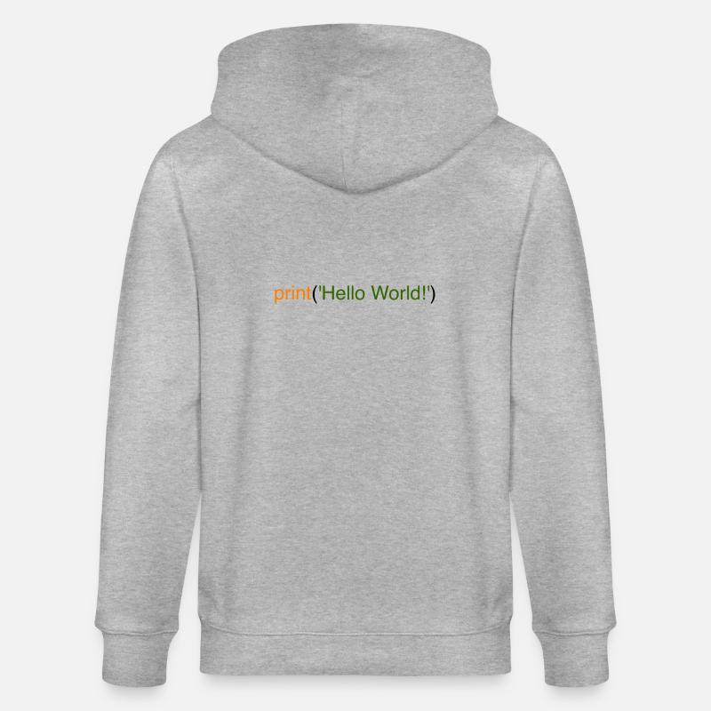 Hello World Python - Stanley/Stella CULTIVATOR Unisex Organic Hooded Jacket - heather grey