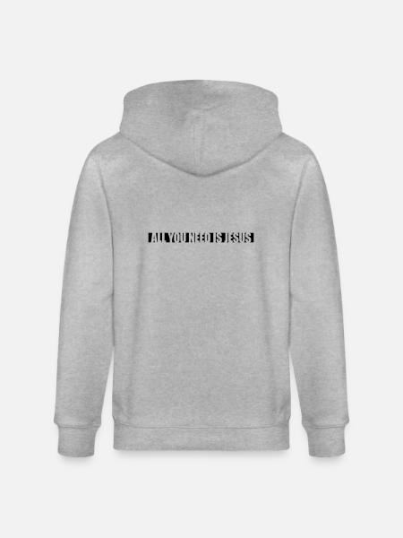 Strip Need Jesus - Stanley/Stella CULTIVATOR Unisex Organic Hooded Jacket - heather grey