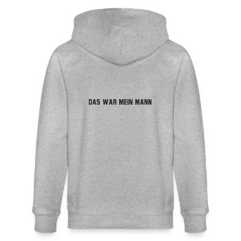 Das war mein Mann - Stanley/Stella Unisex Bio-Kapuzenjacke CULTIVATOR  - Grau meliert - Hinten - Luana (180cm)