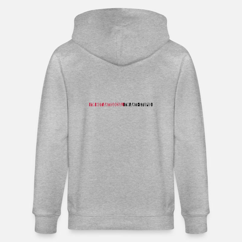 pas antisocial anti-stupide - Veste à capuche bio CULTIVATOR Stanley/Stella Unisexe - gris chiné