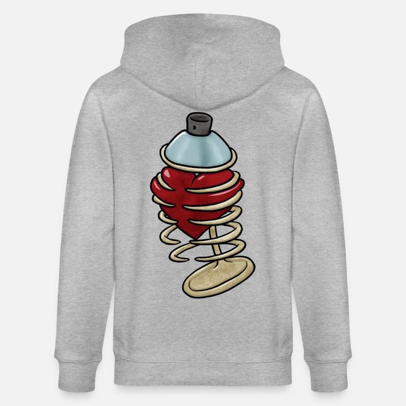 Aérosol Bombe Cœur - Veste à capuche bio CULTIVATOR Stanley/Stella Unisexe - gris chiné