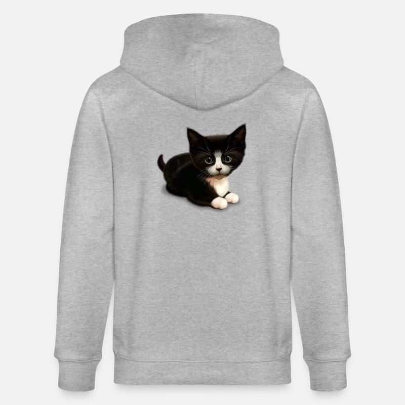 MIGNON CHAT (Blanc) - Veste à capuche bio CULTIVATOR Stanley/Stella Unisexe - gris chiné