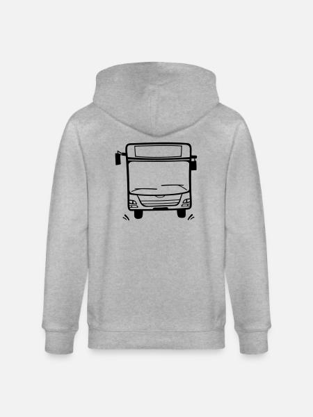 Linienbus ohne Text - Stanley/Stella Unisex Bio-Kapuzenjacke CULTIVATOR - Grau meliert