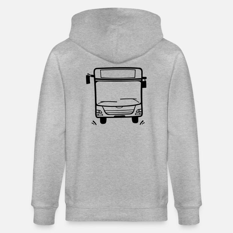 Linienbus ohne Text - Stanley/Stella Unisex Bio-Kapuzenjacke CULTIVATOR  - Grau meliert