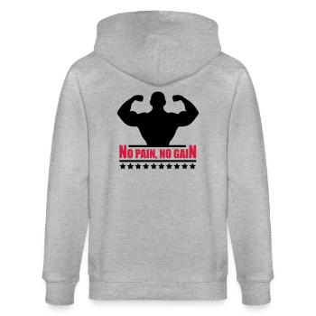 pain_gain_c2 - Stanley/Stella CULTIVATOR  Unisex Organic Hooded Jacket - heather grey - Back - Luana (180cm)