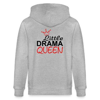 LITTLE DRAMA QUEEN mit Krone - Stanley/Stella Unisex Bio-Kapuzenjacke CULTIVATOR  - Grau meliert - Hinten - Luana (180cm)