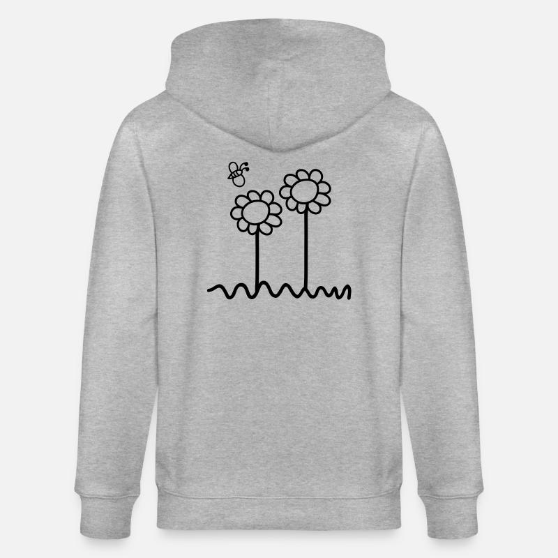 blumen__f1 - Stanley/Stella Unisex Bio-Kapuzenjacke CULTIVATOR  - Grau meliert