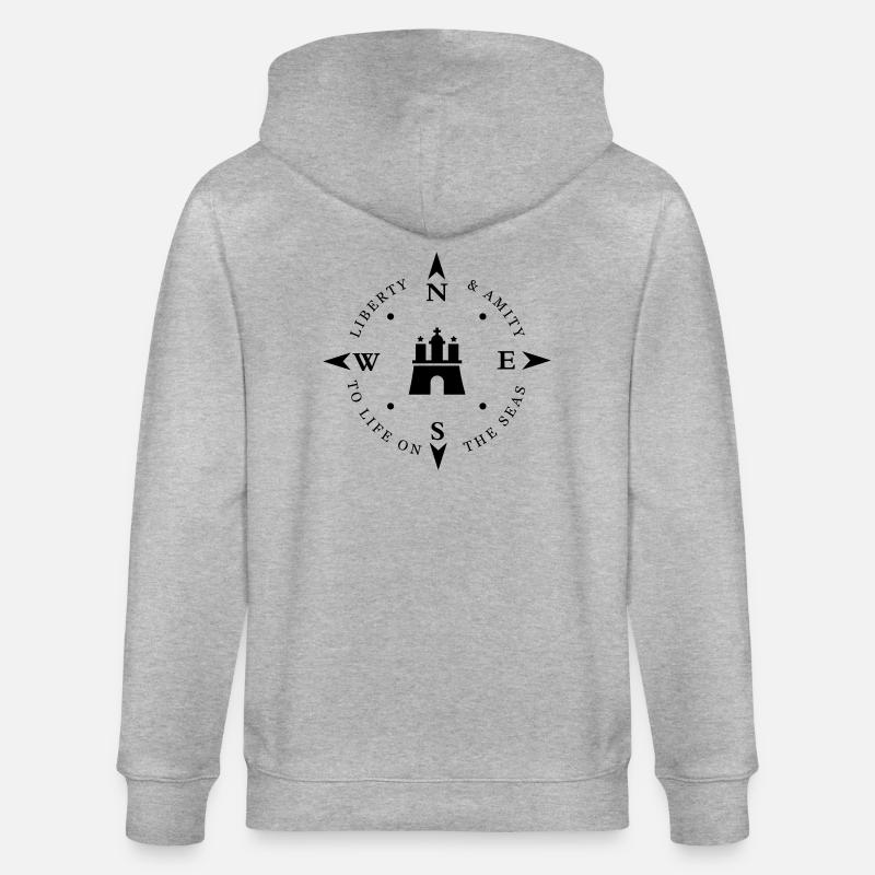 Marins, marins, bateau, Hambourg - Veste à capuche bio CULTIVATOR Stanley/Stella Unisexe - gris chiné