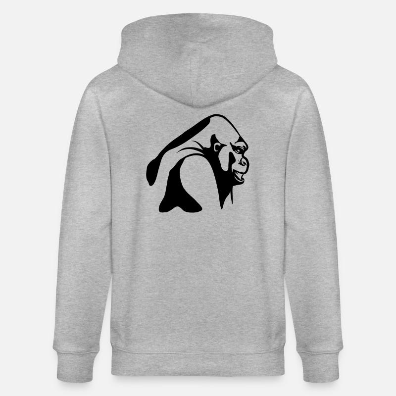 affe gorilla - Stanley/Stella Unisex Bio-Kapuzenjacke CULTIVATOR  - Grau meliert